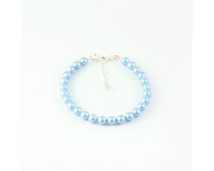 Bratara din argint cu perle de cultura Primero Purity Iridescent Light Blue 6mm [3]