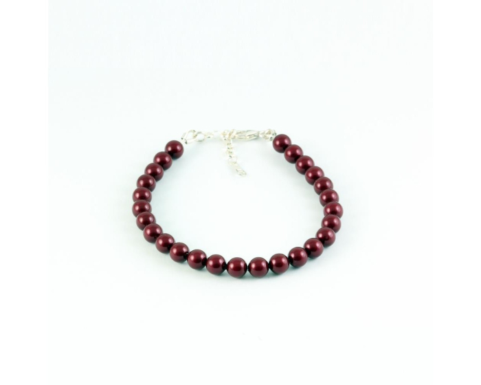 Bratara din argint cu perle de cultura Primero Purity Bordeaux 6mm [3]