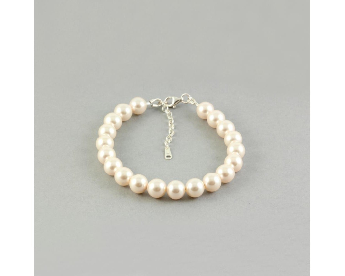 Bratara din argint cu perle de cultura Primero Purity Light Cream Rose 8mm [3]