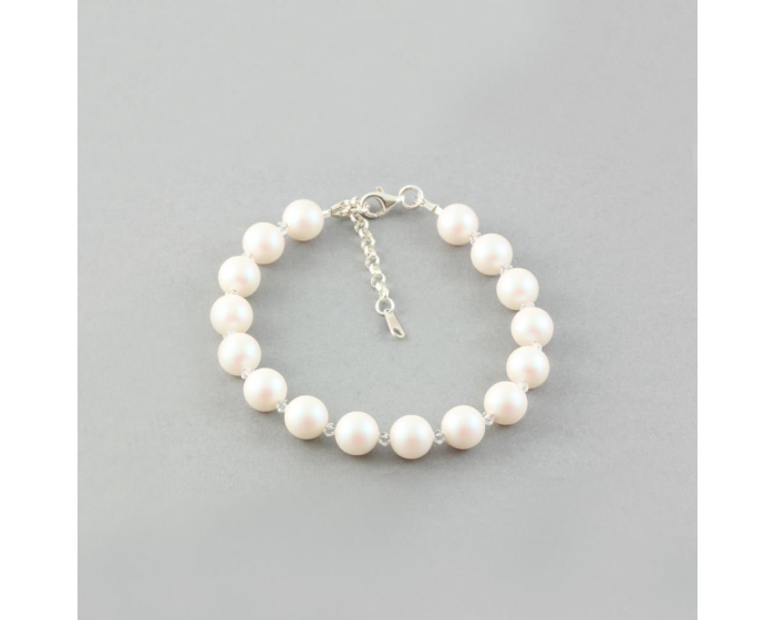 Bratara din argint cu perle de cultura Primero Soft Pearlescent White [3]