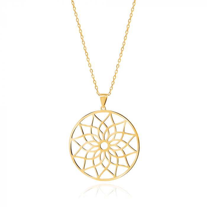 Colier argint placat cu aur galben 14K Z1797NG Mandala [1]