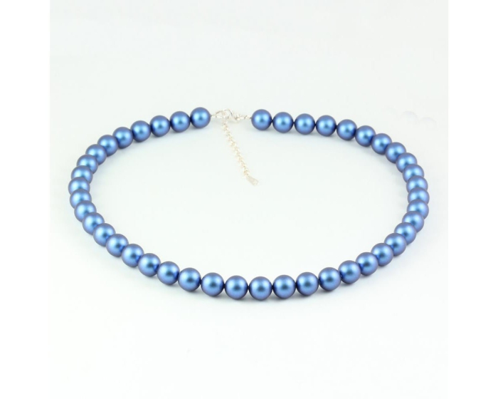 Colier din argint cu perle de cultura Primero Purity Iridescent Dark Blue 10mm [3]