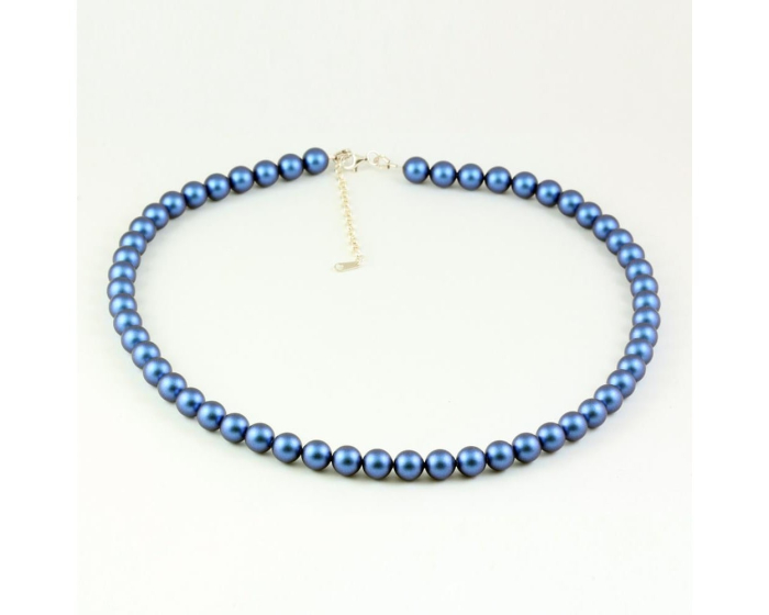 Colier din argint cu perle de cultura Primero Purity Iridescent Dark Blue 8mm [3]
