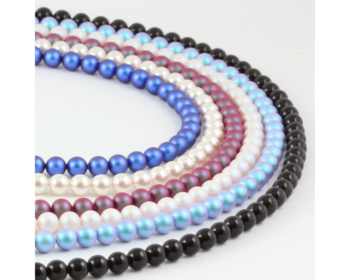 Colier din argint cu perle de cultura Primero Purity Iridescent Light Blue 6mm [2]