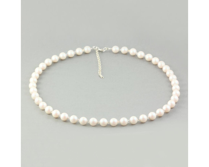 Colier din argint cu perle de cultura Primero Soft Pearlescent White [3]