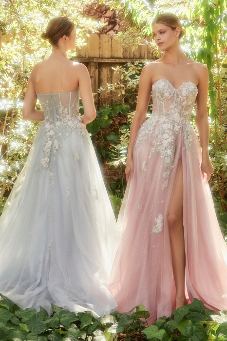 Rochie Andrea Leo Couture A1089 blush de seara  in clos din tulle [3]