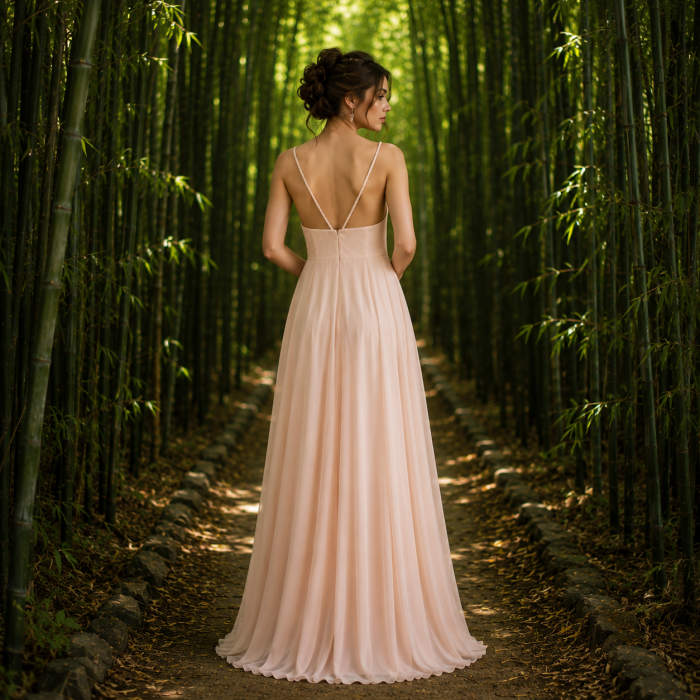 Rochie Ladivine 1010 blush de seara in clos din voal [2]
