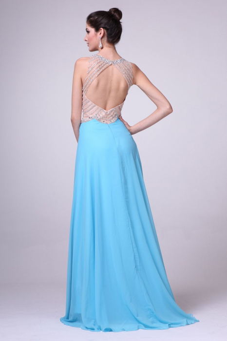 Rochie Ladivine 8733 corai de seara in clos din voal [2]