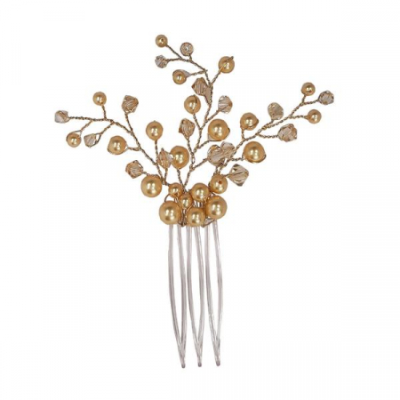Accesoriu par mireasa cristale Swarovski 8288 Branch Golden Pearls [1]