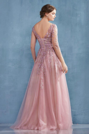 Rochie AndreaLeo Couture A0988 roz lunga de seara princess din tulle [2]