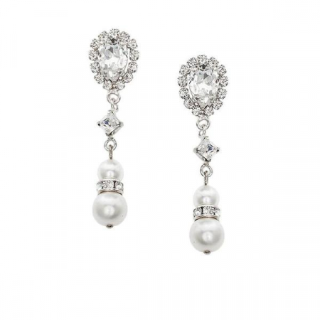 Cercei cristale Swarovski - Cercei cristale Swarovski 3356 Crystal & Pearls