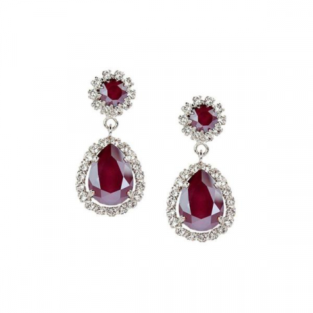 Cercei cristale Swarovski - Cercei cristale Swarovski 3563 Emily Royal Red
