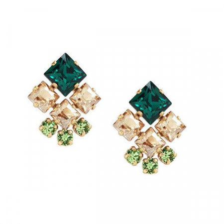 Cercei cristale Swarovski - Cercei cristale Swarovski 3614 Norma Emerald G