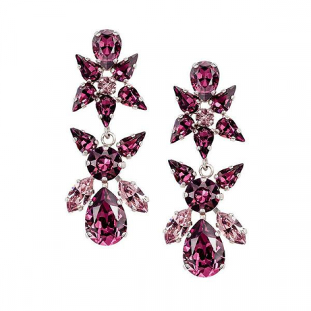Cercei cristale Swarovski - Cercei cristale Swarovski 3199L Sparkly Amethyst