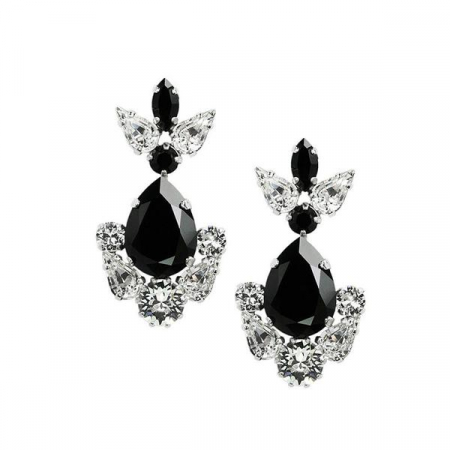 Cercei cristale Swarovski - Cercei cristale Swarovski 3532 Xena Crystal&Black