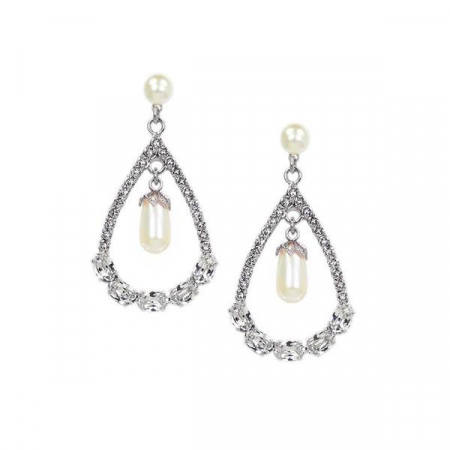 Cercei cristale Swarovski - Cercei perle Swarovski 3359 Infinity White Pearl