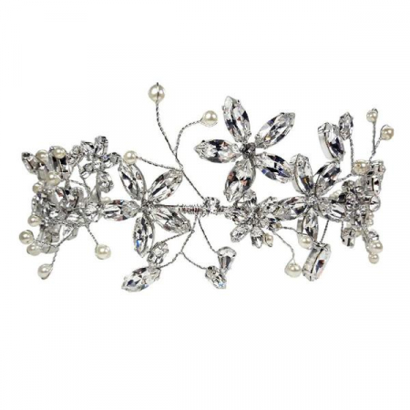 Diademe cristale Swarovski - Diadema mireasa cristale Swarovski 8229 Cherry Flower Crystal
