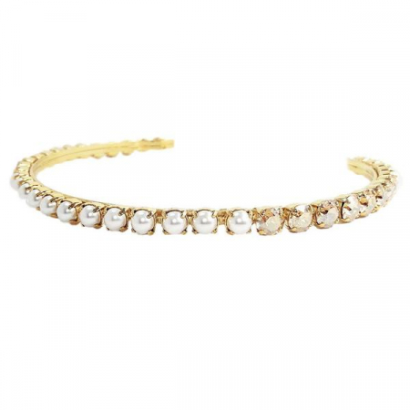 Diadema mireasa perle Swarovski 8006L Pearl &Golden Shadow G [1]