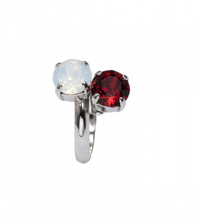 Inele cristale Swarovski - Inel cristale Swarovski 7028 Opal & Siam