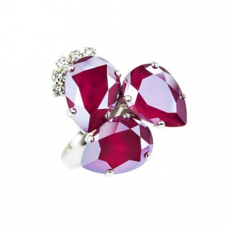 Inele cristale Swarovski - Inel cristale Swarovski 7056 Elisabeta Royal Dark Red