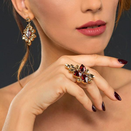 Inel cristale Swarovski 7203 Viktoria Red Magma [1]
