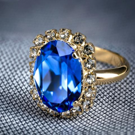 Inel cristale Swarovski 7053 Vivian Saphire G [2]