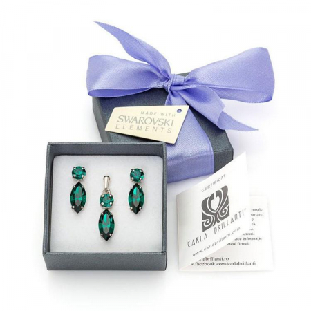 Seturi cadou cristale Swarovski - Set cadou cristale Swarovski Nicole Emerald