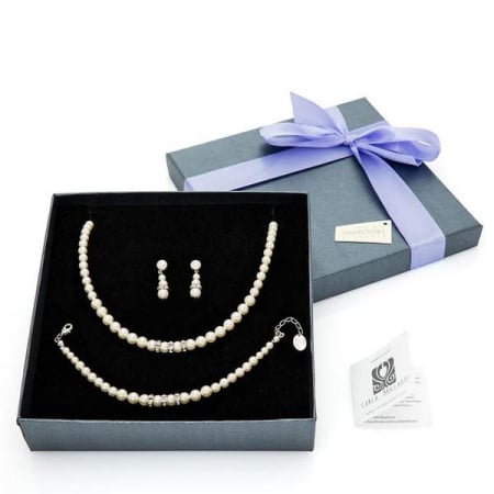 BIJUTERII SWAROVSKI - Set cadou perle Swarovski Princess Crystal & Pearl