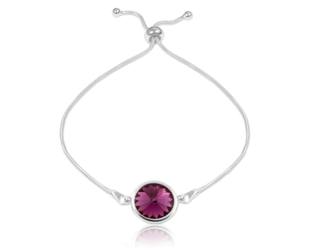 BIJUTERII ARGINT - Bratara din argint cu cristale Primero Round Amethyst