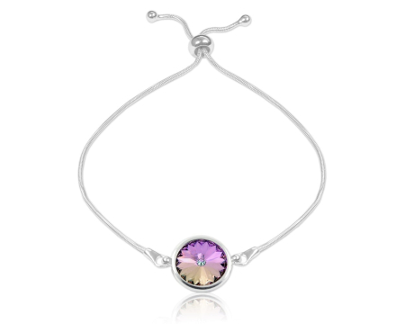 Bratari cristale Swarovski - Bratara din argint cu cristale Primero Round Crystal Vitrail Light