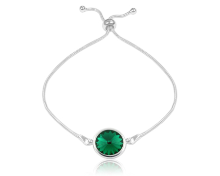Bratari cristale Swarovski - Bratara din argint cu cristale Primero Round Emerald