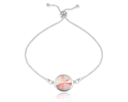 Bratari cristale Swarovski - Bratara din argint cu cristale Primero Round Light Rose Shimmer