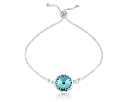 Bratari cristale Swarovski - Bratara din argint cu cristale Primero Round Light Turquoise