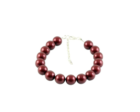Bratari cristale Swarovski - Bratara din argint cu perle de cultura Primero Purity Bordeaux 10mm