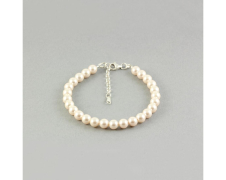 Bratara din argint cu perle de cultura Primero Purity Light Cream Rose 6mm [2]