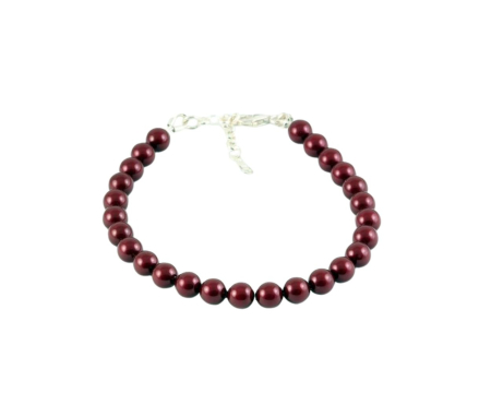 Bratari argint - Bratara din argint cu perle de cultura Primero Purity Bordeaux 6mm