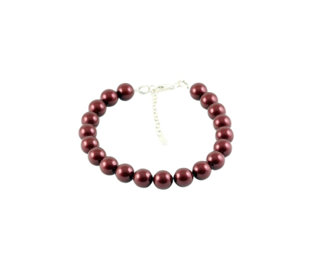 BIJUTERII ARGINT - Bratara din argint cu perle de cultura Primero Purity Bordeaux 8mm