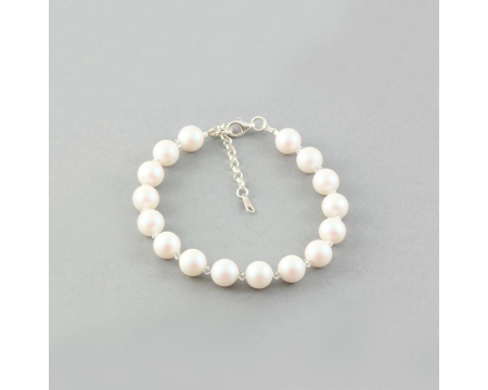 Bratara din argint cu perle de cultura Primero Soft Pearlescent White [2]