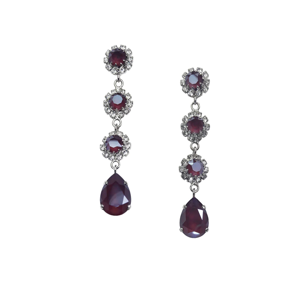Cercei cristale Swarovski - Cercei cristale Swarovski 3578 Chantal Royal Red