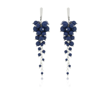 Cercei cristale Swarovski - Cercei din argint cu perle Primero YEM194 Dark Lapis