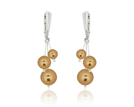 Cercei cristale Swarovski - Cercei din argint cu perle Primero YEM181 Bright Gold