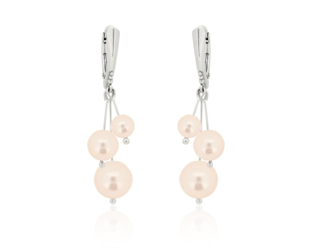 Cercei cristale Swarovski - Cercei din argint cu perle Primero YEM181 Cream Rose