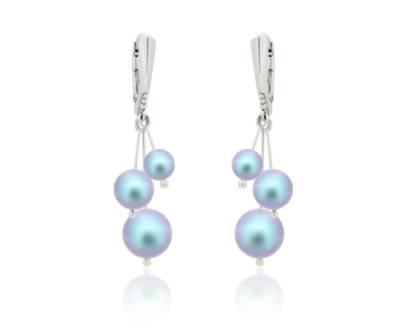 Cercei cristale Swarovski - Cercei din argint cu perle Primero YEM181 Iridescent Light Blue
