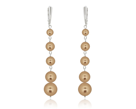 Cercei cristale Swarovski - Cercei din argint cu perle Primero YEM193 Bright Gold