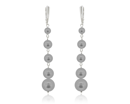 Cercei cristale Swarovski - Cercei din argint cu perle Primero YEM193 Grey