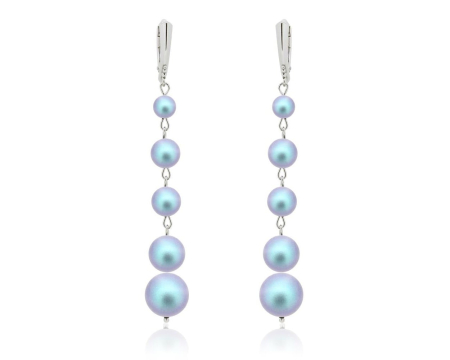 Cercei cristale Swarovski - Cercei din argint cu perle Primero YEM193 Iridescent Light Blue