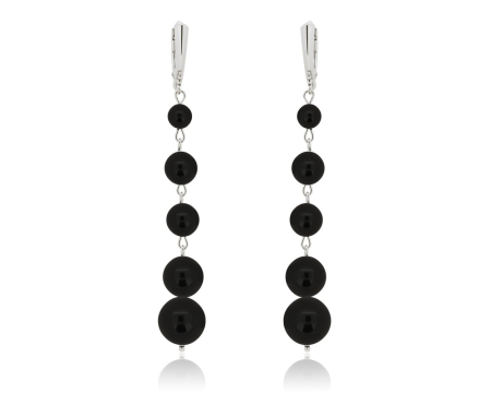 Cercei cristale Swarovski - Cercei din argint cu perle Primero YEM193 Mystic Black