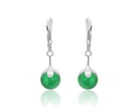 Cercei cristale Swarovski - Cercei din argint cu perle Primero YEM241 Eden Green