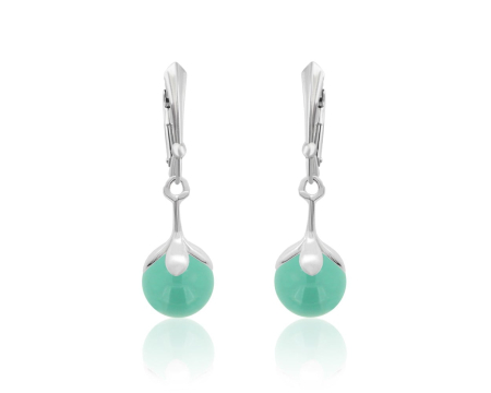 Cercei cristale Swarovski - Cercei din argint cu perle Primero YEM241 Jade