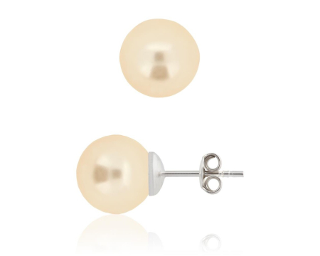 Cercei cristale Swarovski - Cercei din argint cu perle Primero YEM65 Cream Rose